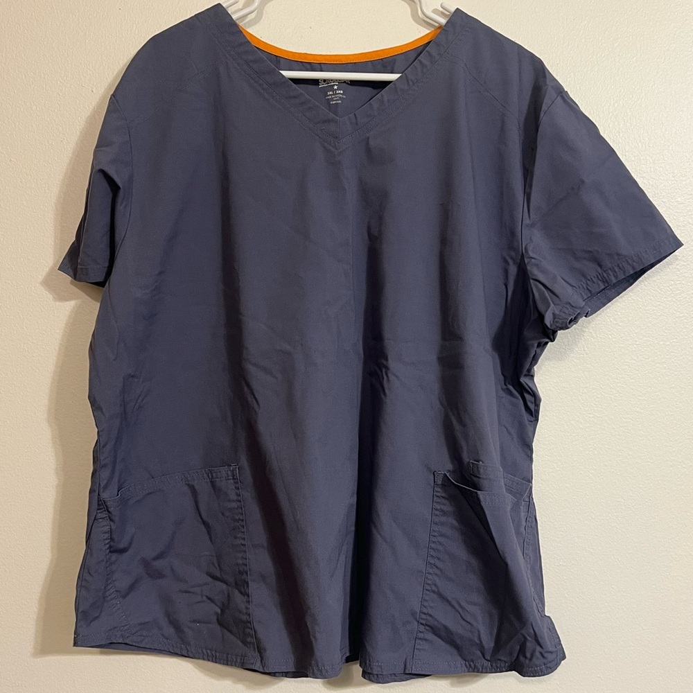Scrubstar Women’s Scrub Top Size 3XL Condor Grey Multiple Pockets V Neck